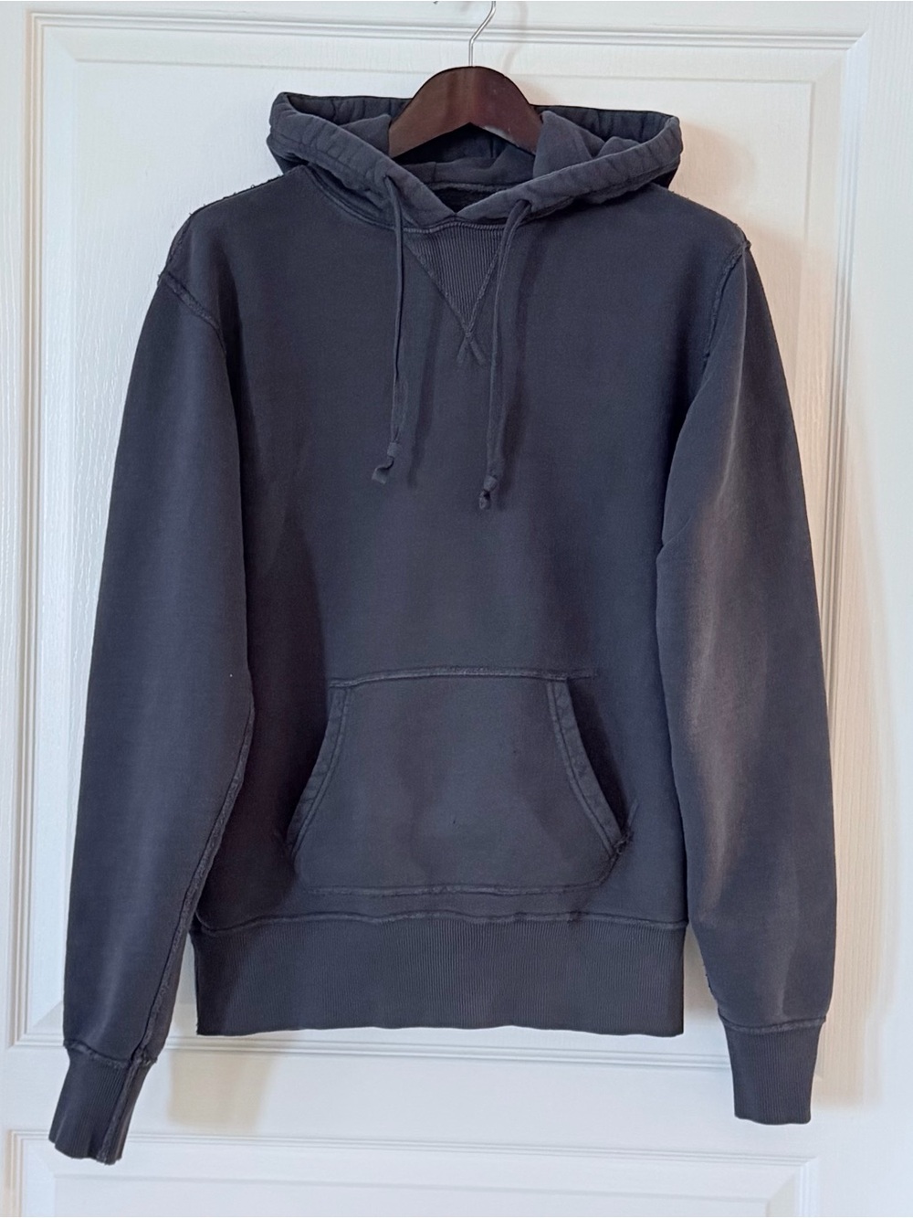 Black Bear Men's Pullover Hoodie in Blue Gray - Comfortable Everyday Wear